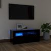 Mueble De Tv Con Luces Led Negro 90x35x40 Cm