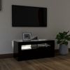 Mueble De Tv Con Luces Led Negro 90x35x40 Cm