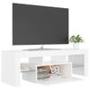 Mueble Para Tv Con Luces Led Blanco 120x35x40 Cm