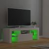 Mueble Para Tv Con Luces Led Blanco 120x35x40 Cm