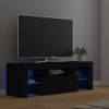 Mueble De Tv Con Luces Led Negro 120x35x40 Cm