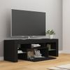 Mueble De Tv Con Luces Led Negro 120x35x40 Cm