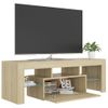 Mueble De Tv Con Luces Led Roble Sonoma 120x35x40 Cm Marrón