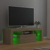 Mueble De Tv Con Luces Led Roble Sonoma 120x35x40 Cm Marrón