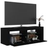 Mueble De Tv Con Luces Led Negro 120x35x40 Cm