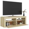 Mueble De Tv Con Luces Led Roble Sonoma 120x35x40 Cm Marrón