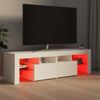 Mueble De Tv Con Luces Led Blanco 140x36,6x40 Cm