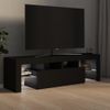 Mueble De Tv Con Luces Led Negro 140x36,5x40 Cm