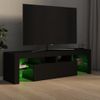 Mueble De Tv Con Luces Led Negro 140x36,5x40 Cm