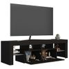 Mueble De Tv Con Luces Led Negro 140x36,5x40 Cm