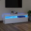 Mueble De Tv Con Luces Led Blanco Brillante 120x35x40 Cm