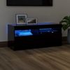 Mueble De Tv Con Luces Led Negro 90x35x40 Cm