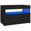 Mueble De Tv Con Luces Led Negro 60x35x40 Cm