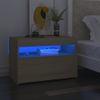 Mueble De Tv Con Luces Led Roble Sonoma 60x35x40 Cm Marrón