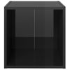 Muebles Tv 4 Uds Madera Contrachapada Negro Brillo 37x35x37 Cm