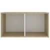 Mueble Para Tv Madera Contrachapada Blanco Y Roble 72x35x36,5cm