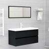 Armario Para Lavabo Madera Contrachapada Negro 90x38,5x45 Cm