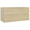 Armario Lavabo Madera Contrachapada Roble Sonoma 90x38,5x45 Cm Marrón