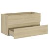 Armario Lavabo Madera Contrachapada Roble Sonoma 90x38,5x45 Cm Marrón