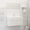 Set Muebles De Baño 2 Piezas Madera Contrachapada Blanco Brillo