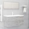 Set Muebles De Baño 2 Piezas Madera Contrachapada Gris Hormigón