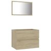 Set De Muebles De Baño 2 Pzas Madera Contrachapada Roble Sonoma Marrón