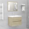 Set De Muebles De Baño 2 Pzas Madera Contrachapada Roble Sonoma Marrón