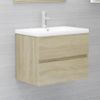 Set De Muebles De Baño 2 Pzas Madera Contrachapada Roble Sonoma Marrón