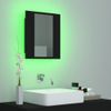 Armario Espejo De Baño Con Luz Led Acrílico Negro 40x12x45 Cm