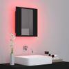 Armario Espejo De Baño Con Luz Led Acrílico Negro 40x12x45 Cm