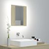 Armario Espejo De Baño Led Acrílico Roble Sonoma 40x12x45 Cm Marrón