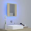 Armario Espejo De Baño Led Acrílico Roble Sonoma 40x12x45 Cm Marrón