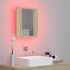 Armario Espejo De Baño Led Acrílico Roble Sonoma 40x12x45 Cm Marrón