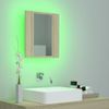 Armario Espejo De Baño Led Acrílico Roble Sonoma 40x12x45 Cm Marrón