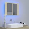 Armario Espejo De Baño Led Acrílico Roble Sonoma 60x12x45 Cm Marrón