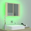 Armario Espejo De Baño Led Acrílico Roble Sonoma 60x12x45 Cm Marrón