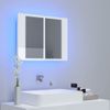 Armario Espejo De Baño Led Acrílico Blanco Brillo 60x12x45 Cm