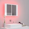 Armario Espejo De Baño Led Acrílico Blanco Brillo 60x12x45 Cm