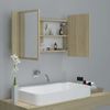 Armario Espejo De Baño Led Acrílico Roble Sonoma 80x12x45 Cm Marrón