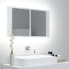 Armario Espejo De Baño Led Acrílico Blanco Brillo 80x12x45 Cm