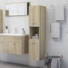 Armario De Baño Madera Contrachapada Roble Sonoma 30x30x130 Cm Marrón