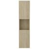 Armario De Baño Madera Contrachapada Roble Sonoma 30x30x130 Cm Marrón