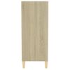 Aparador Madera Contrachapada Blanco Y Roble Sonoma 57x35x90 Cm