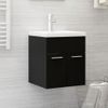 Armario Para Lavabo Madera Contrachapada Negro 41x38,5x46 Cm