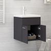 Armario Para Lavabo Madera Contrachapada Gris 41x38,5x46 Cm