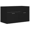 Armario Para Lavabo Madera Contrachapada Negro 80x38,5x46 Cm