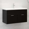 Armario Para Lavabo Madera Contrachapada Negro 80x38,5x46 Cm