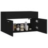 Armario Para Lavabo Madera Contrachapada Negro 80x38,5x46 Cm