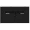 Armario Para Lavabo Madera Contrachapada Negro 80x38,5x46 Cm