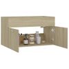 Armario Para Lavabo Contrachapada Color Roble 80x38,5x46 Cm Marrón